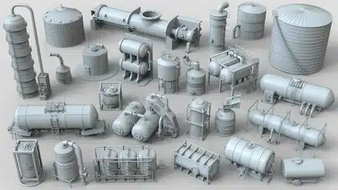 Large water storage tanks used in industrial storage solutions