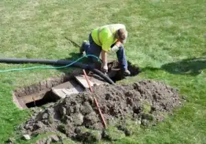 Modern septic tanks system installation in a rural New Zealand home