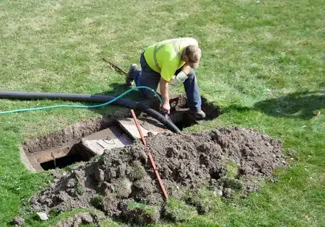 Modern septic tanks system installation in a rural New Zealand home