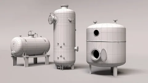 Industrial tanks used storage for chemicals, water, fuel, and manufacturing applications