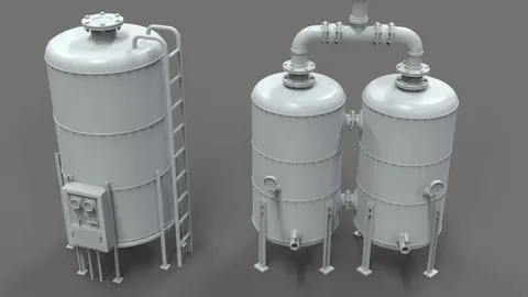 Industrial tanks used for storage and processing in manufacturing industries