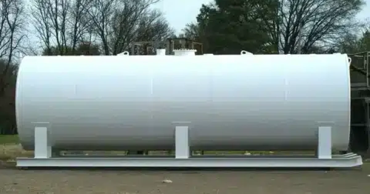 Above ground water storage tank installed for residential and commercial use