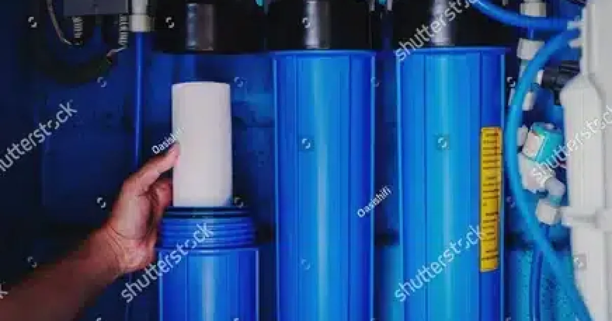 Residential water filtration system installed under kitchen sink for clean drinking water