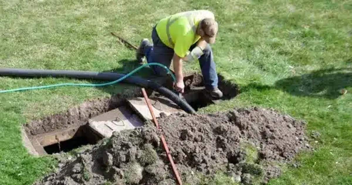 Modern septic tanks system installation in a rural New Zealand home